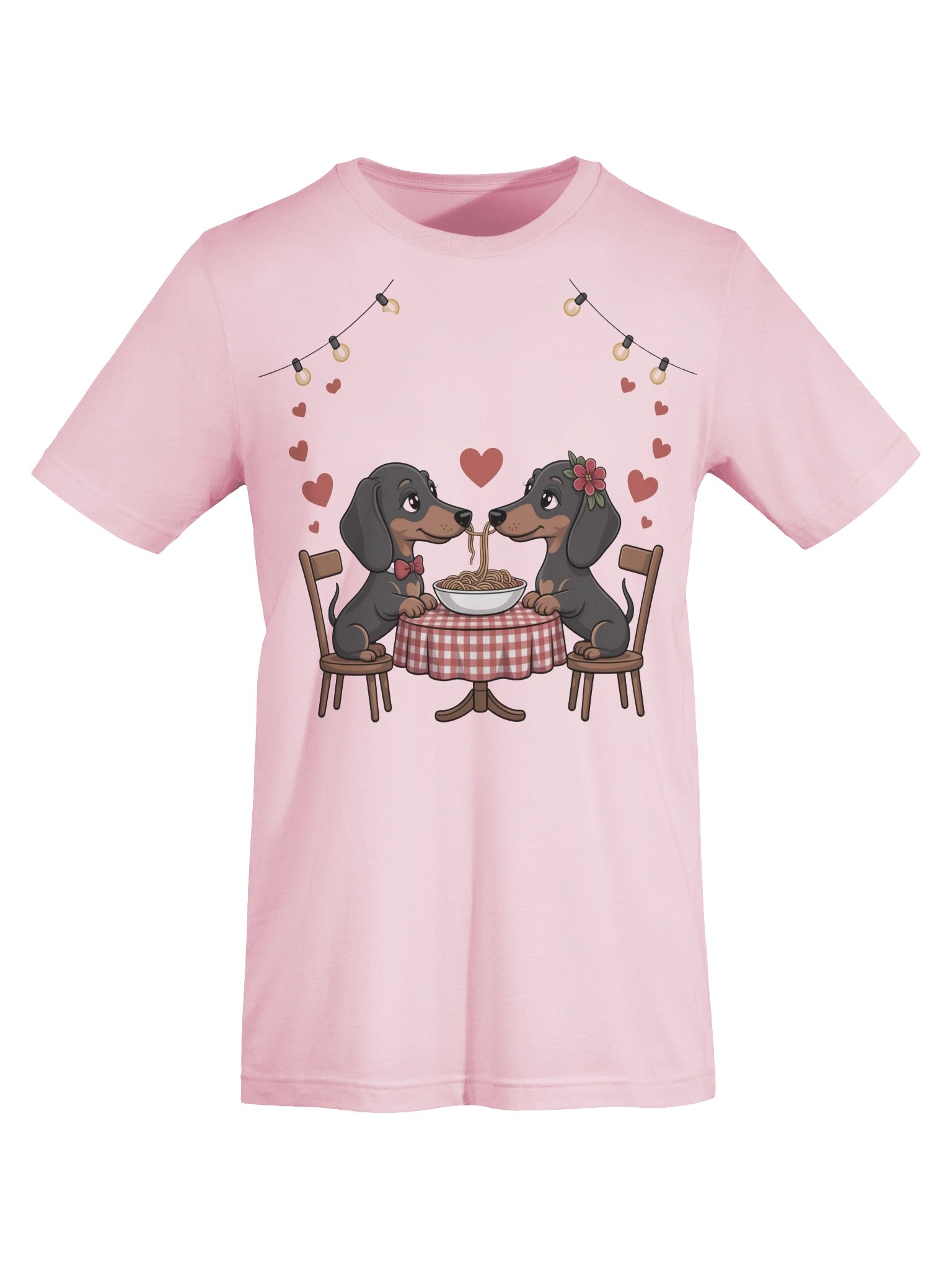 Dachshund Pasta Date Shirt – Romantic Wiener Dog Valentine T-Shirt, Cute Dog Lover Gift for Couples product image (14)