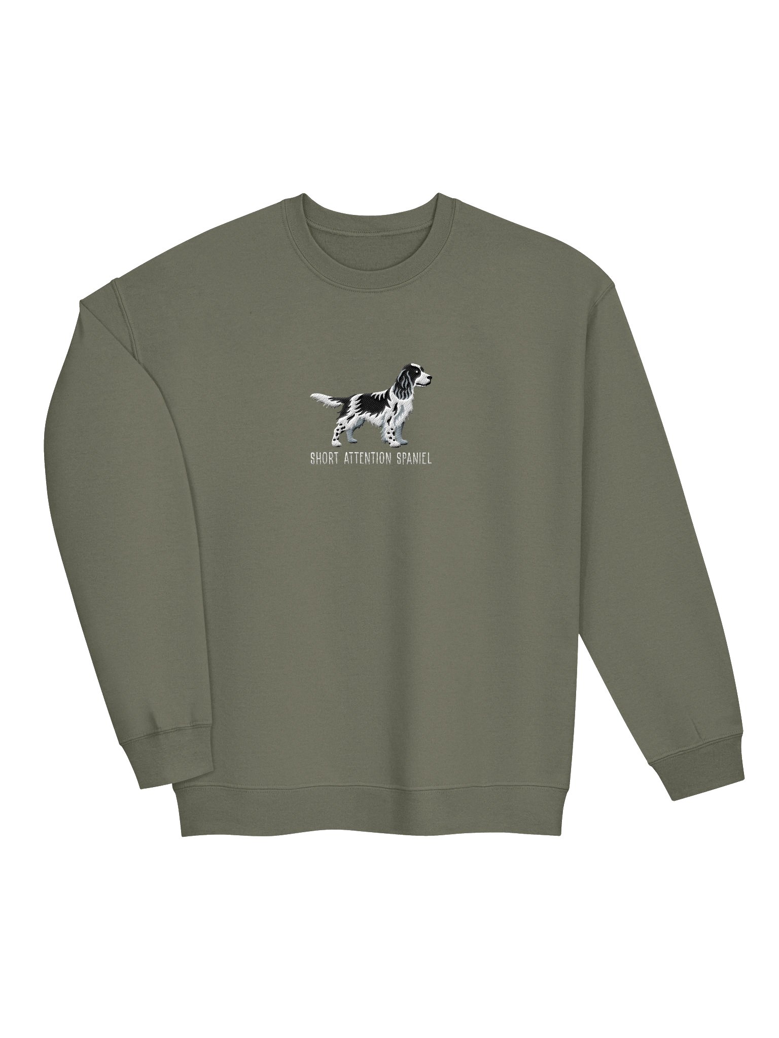 Short Attention Spaniel Sweatshirt (Embroidered) of an English Springer Spaniel(Black & White) product image (6)