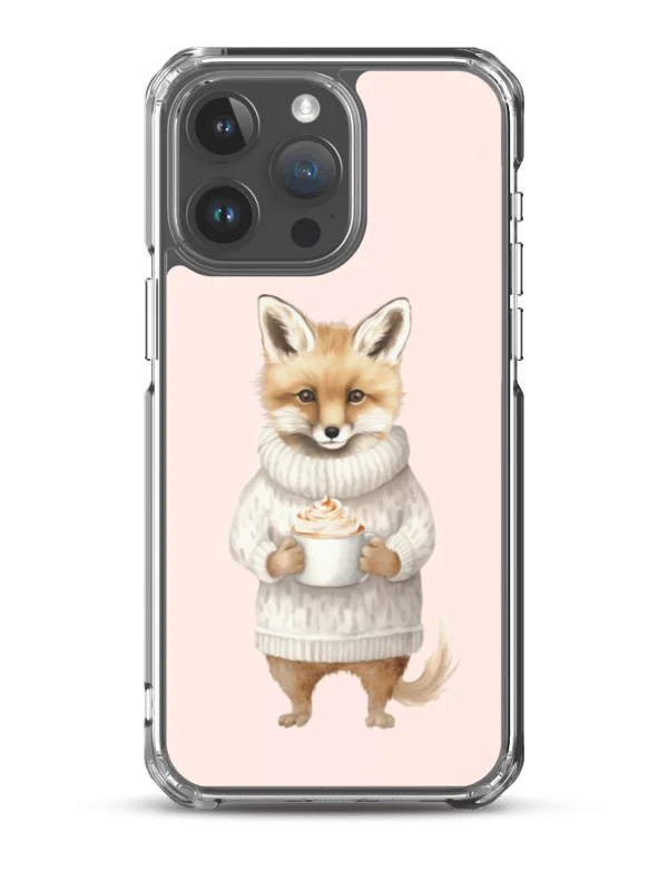 Cozy Fox Knitted Sweater iPhone Clear Case product image (1)