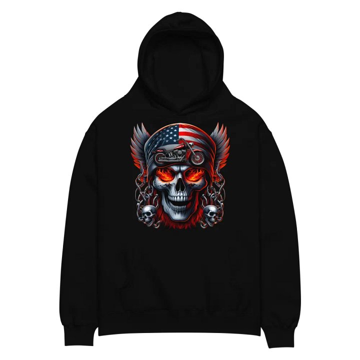 Rebel Rider Skull Oversized Hoodie #14 product image (2)