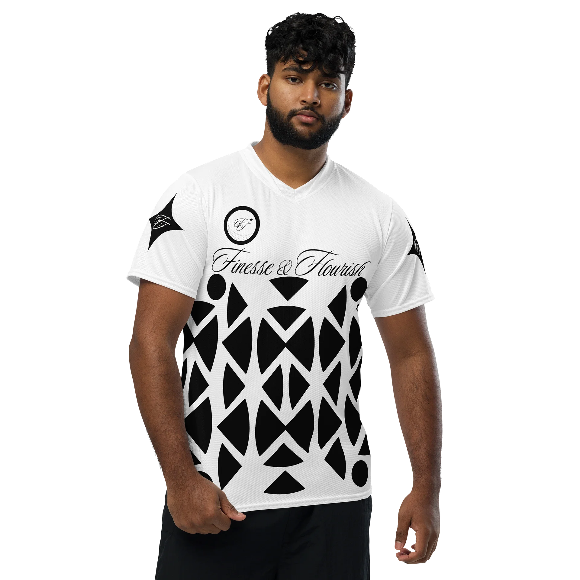 F&F Script V-neck Sports Jersey product image (1)