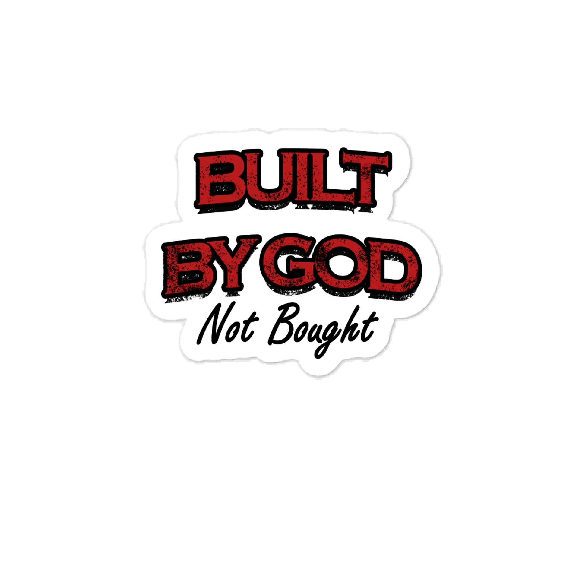 Built by God Distressed Red Vinyl Decal product image (1)