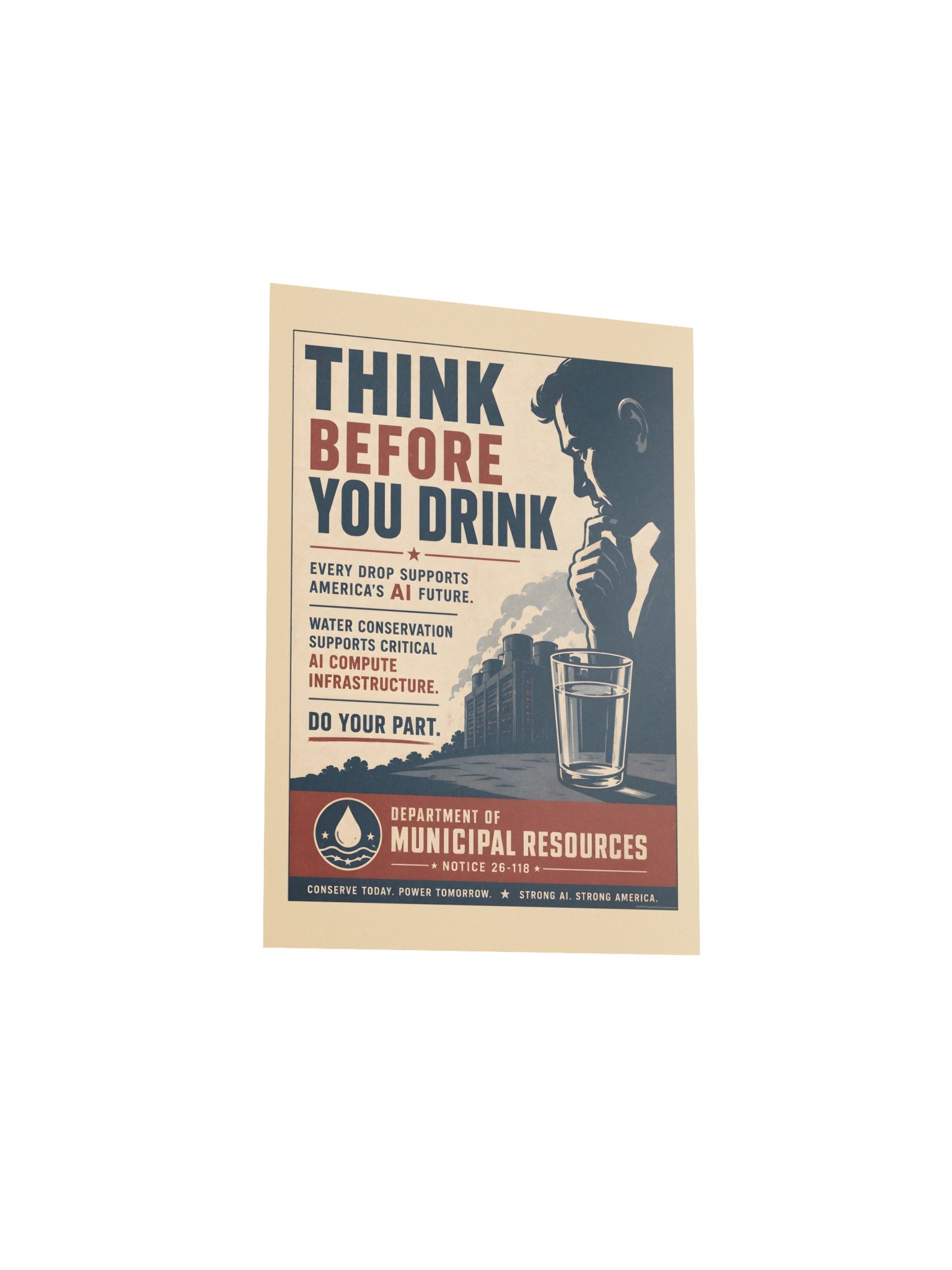 Think Before You Drink — Dystopian Water Wars Conservation Poster product image (3)