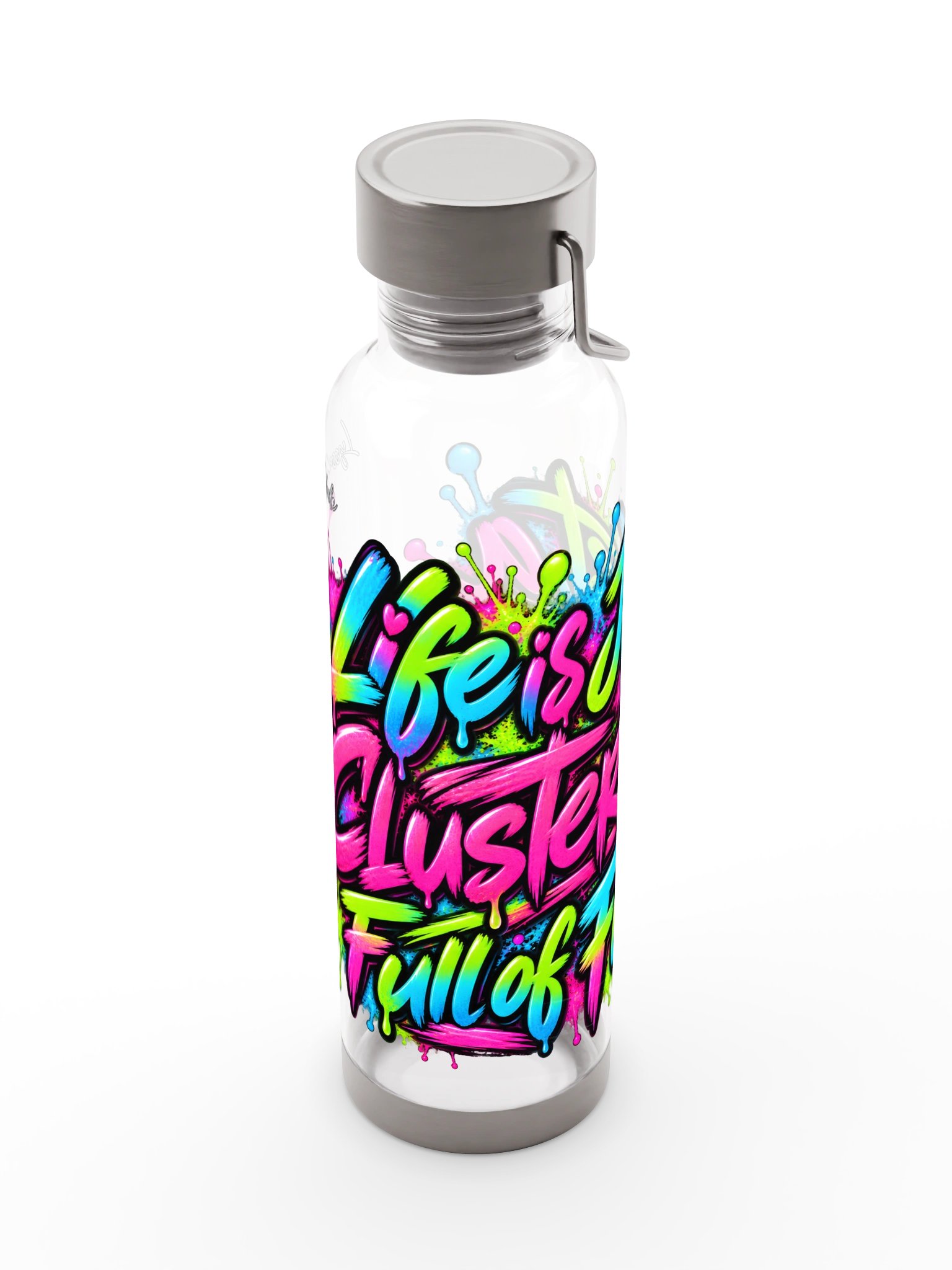Neon Clusterfuck Graffiti Sports Bottle product image (6)