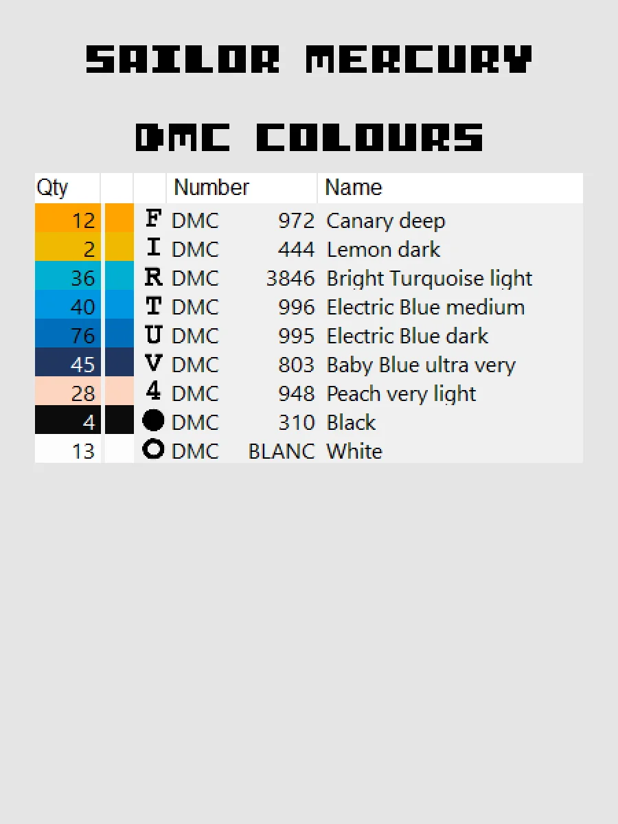 Sailor Mercury Pixel Art product image (4)