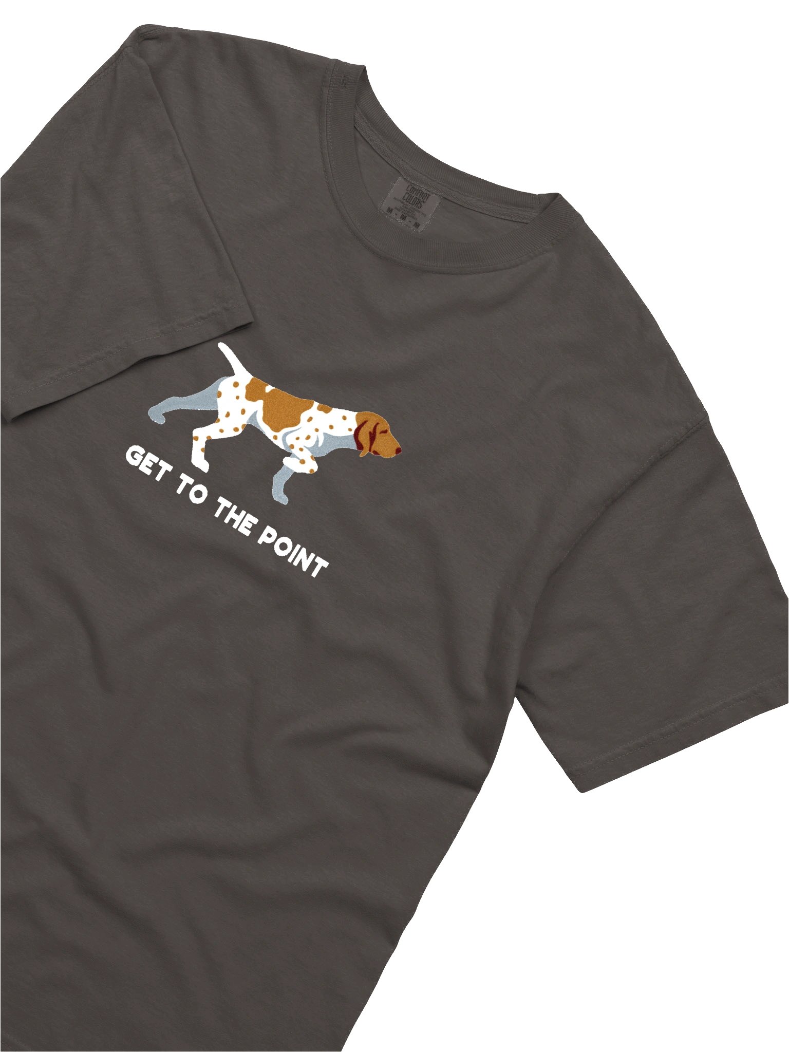 Get to the Point T-Shirt(Embroidered) of a Bracco Italiano(Tan & White) product image (8)