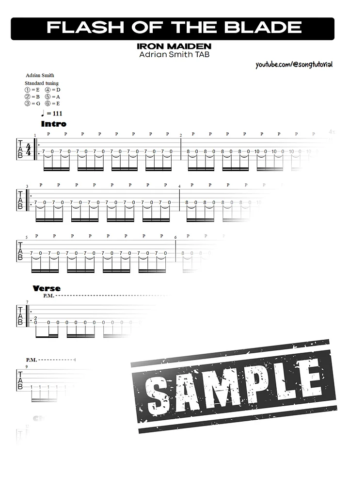 Flash of the Blade | PDF Tab + Guitar Pro | Iron Maiden product image (2)