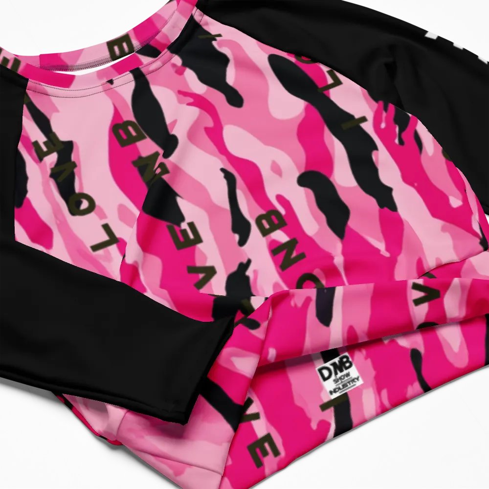 'I LOVE DNB' Pink Camo Crop Top product image (8)
