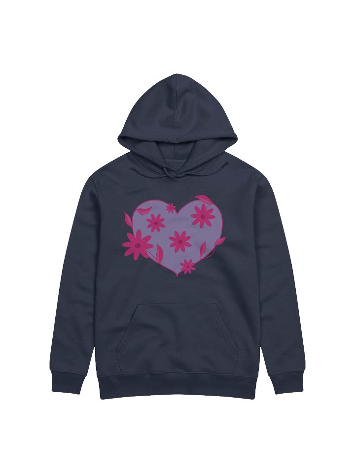 Purple Floral Heart Eco Hoodie product image (2)