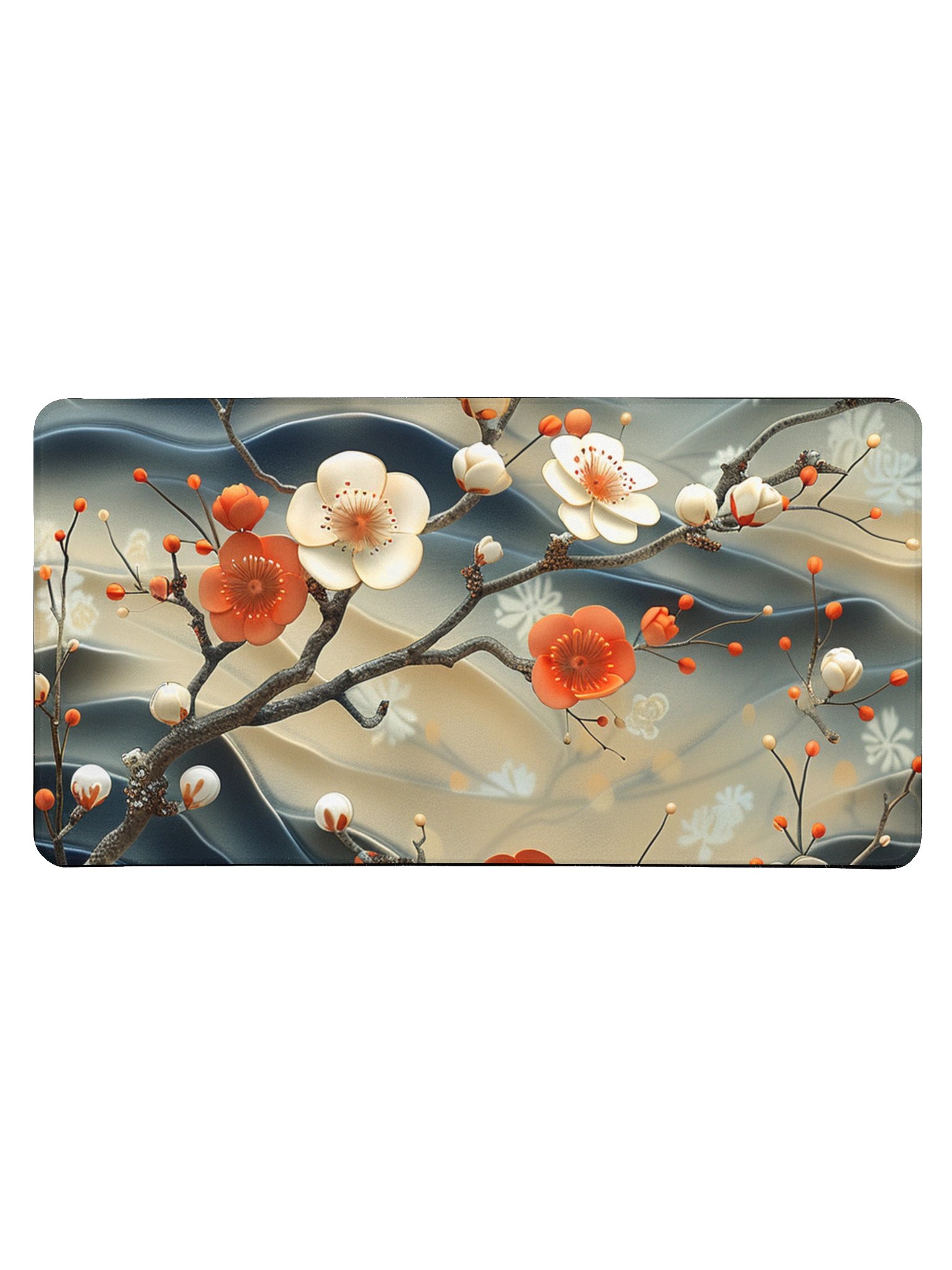 Traditional Japanese Floral Large Desk Mat - Plum Blossom Mouse Pad product image (1)