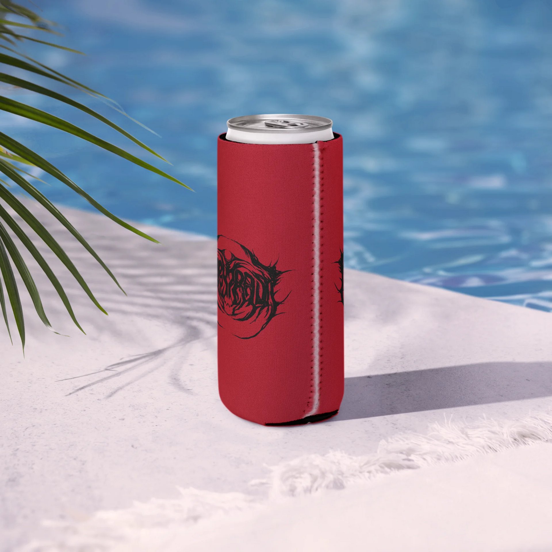 Metal Logo Koozie - Black Print on Red product image (15)