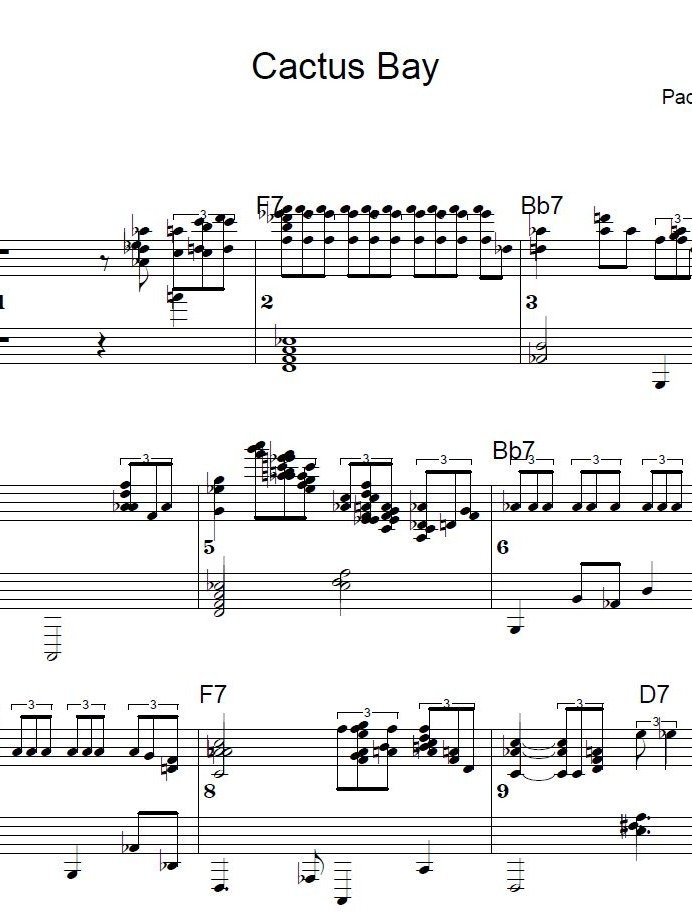 Cactus Bay - Blues piano - Piano sheet music product image (1)
