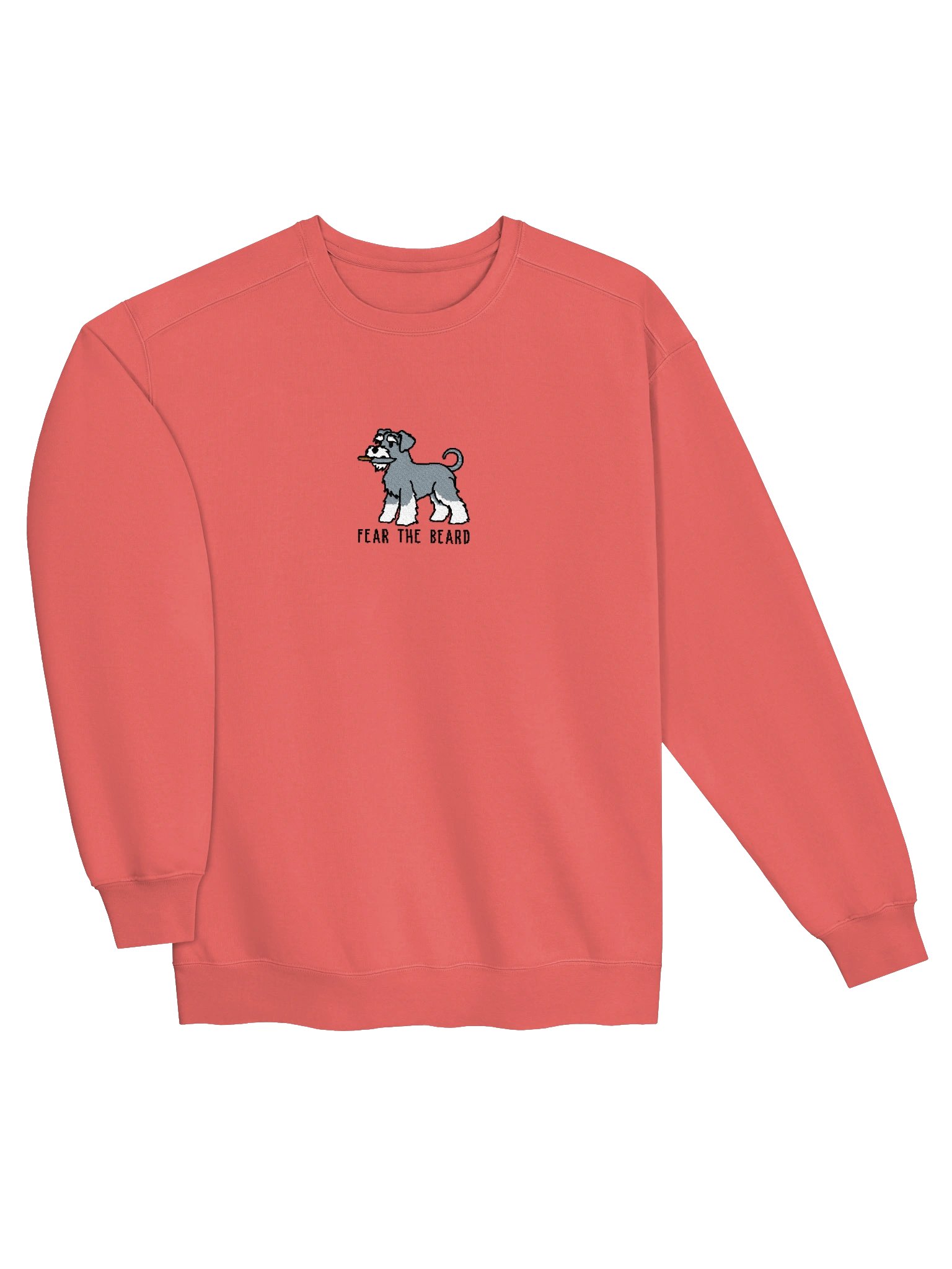 Fear the Beard Funny Chibi-Style Embroidered Premium Sweatshirt for Schnauzer(Salt & Pepper) Owners product image (19)