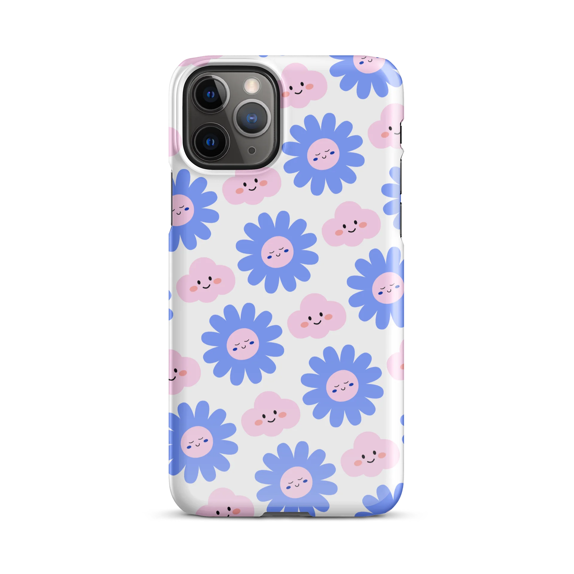 Blue Flowers Pink Clouds Smile iPhone Snap Case product image (29)