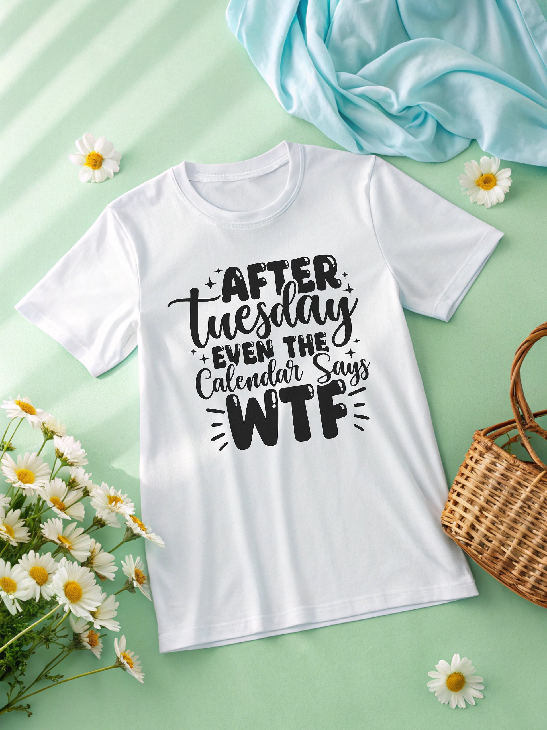 After Tuesday Even The Calendar Says WTF Women White T-Shirt product image (2)