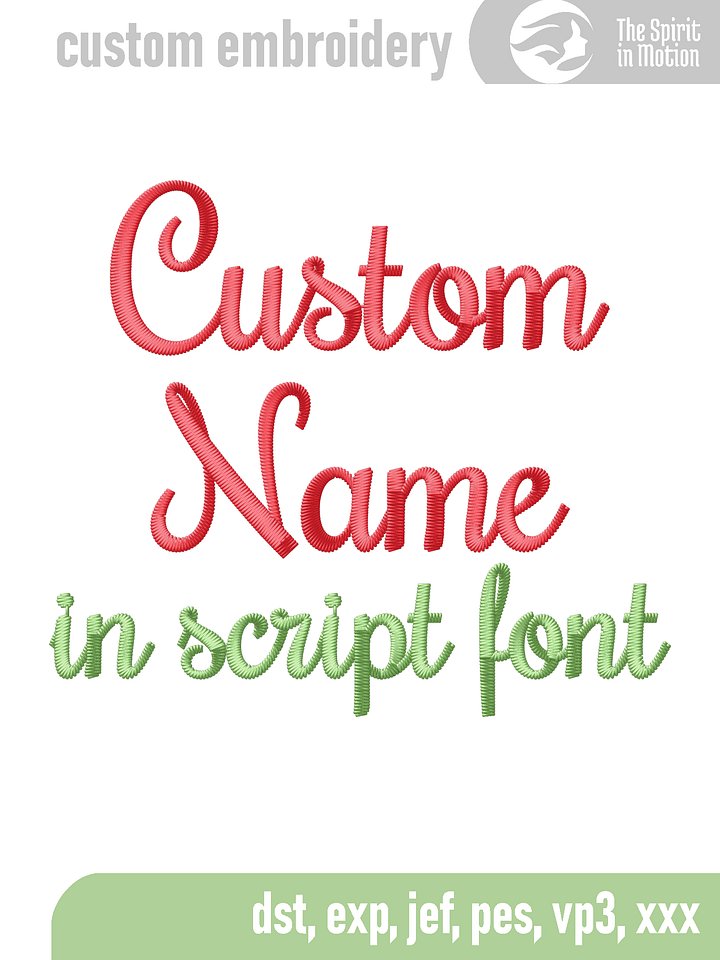 Custom Name or Text Embroidery Design Using Script Font product image (1)