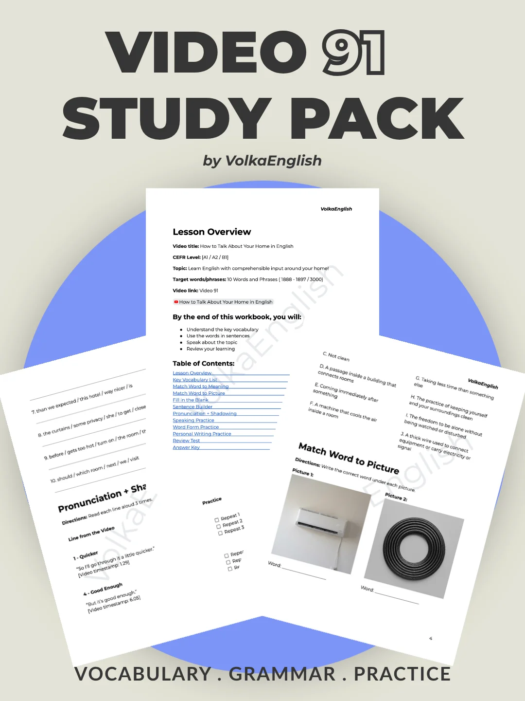 How to Talk About Your Home in English - Video 91 Study Pack product image (1)