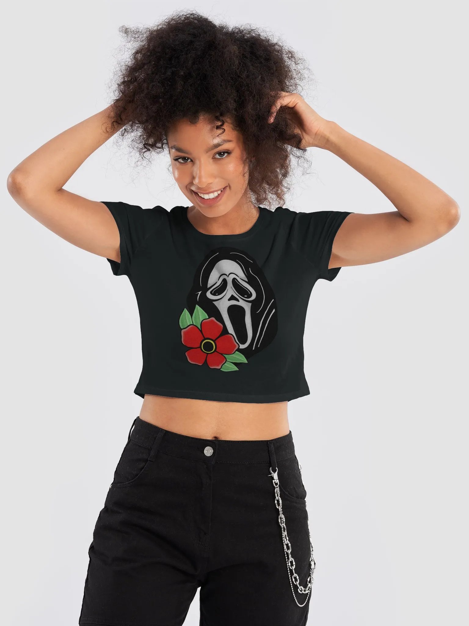 Floral Ghostie Cropped T-Shirt product image (3)