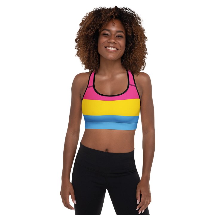 Pansexual Pride Flag Padded Sports Bra product image (1)