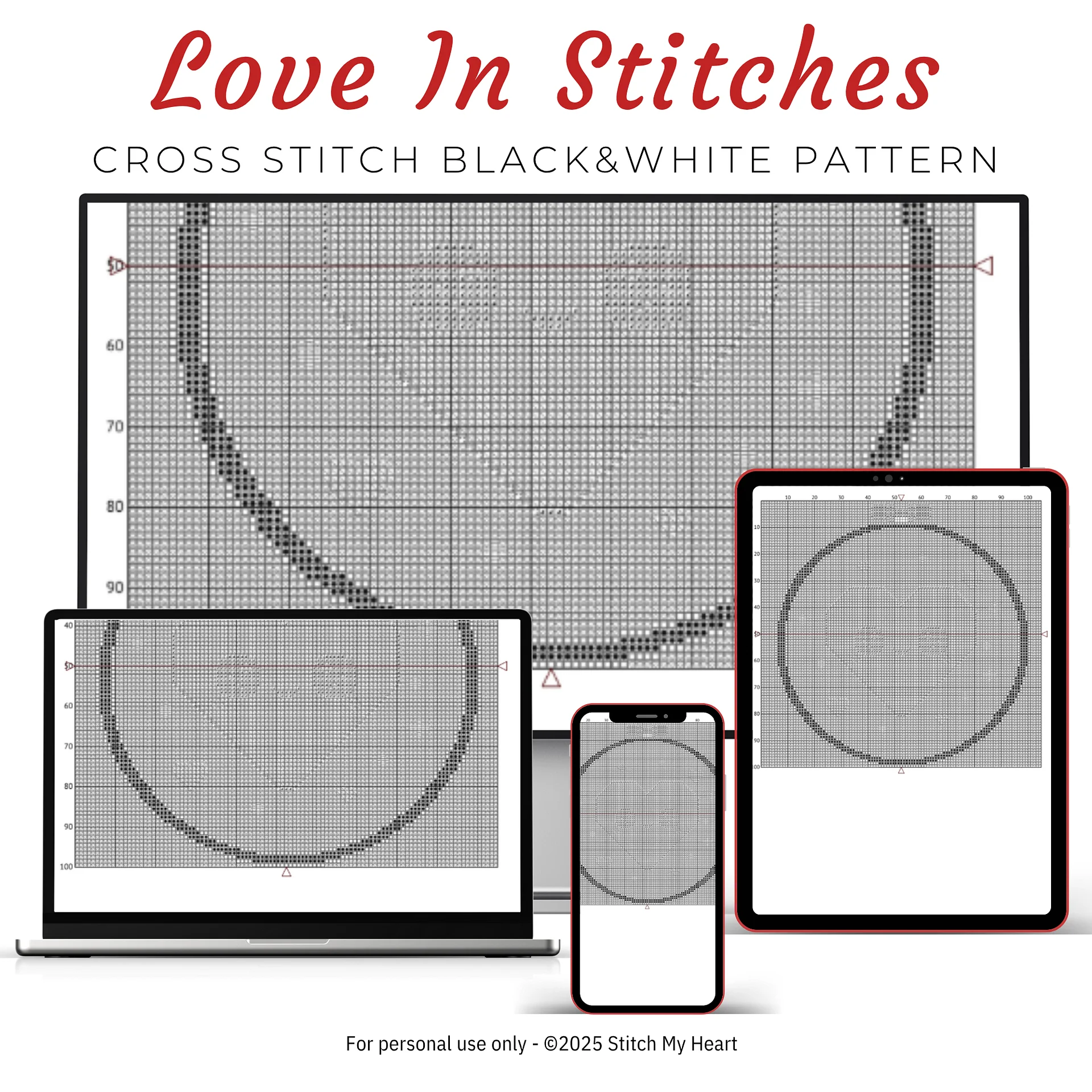 Love In Stitches Cross Stitch Pattern product image (4)