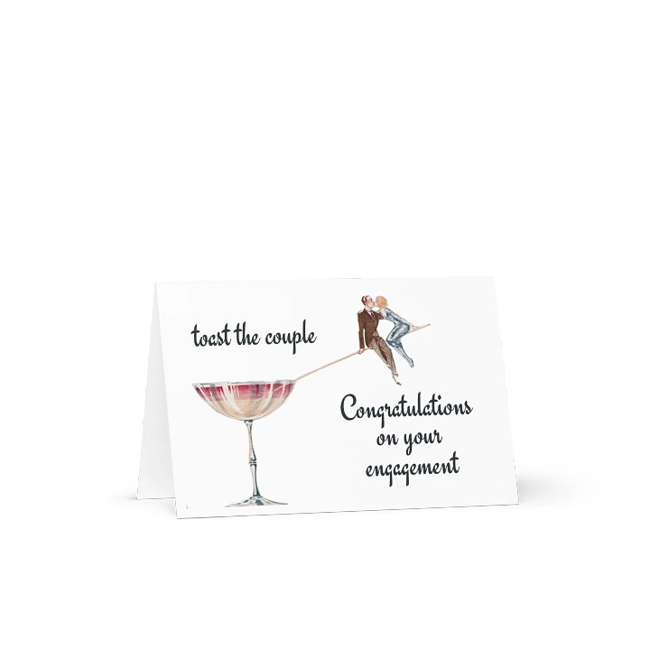 Vintage 1920s Toast the Couple Congratulations on your Engagement Card product image (2)