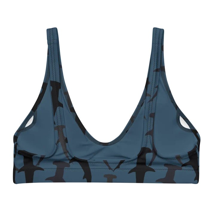 Hammerhead Sharks - Dark Ocean - Recycled Polyester - Padded Bikini Top product image (2)