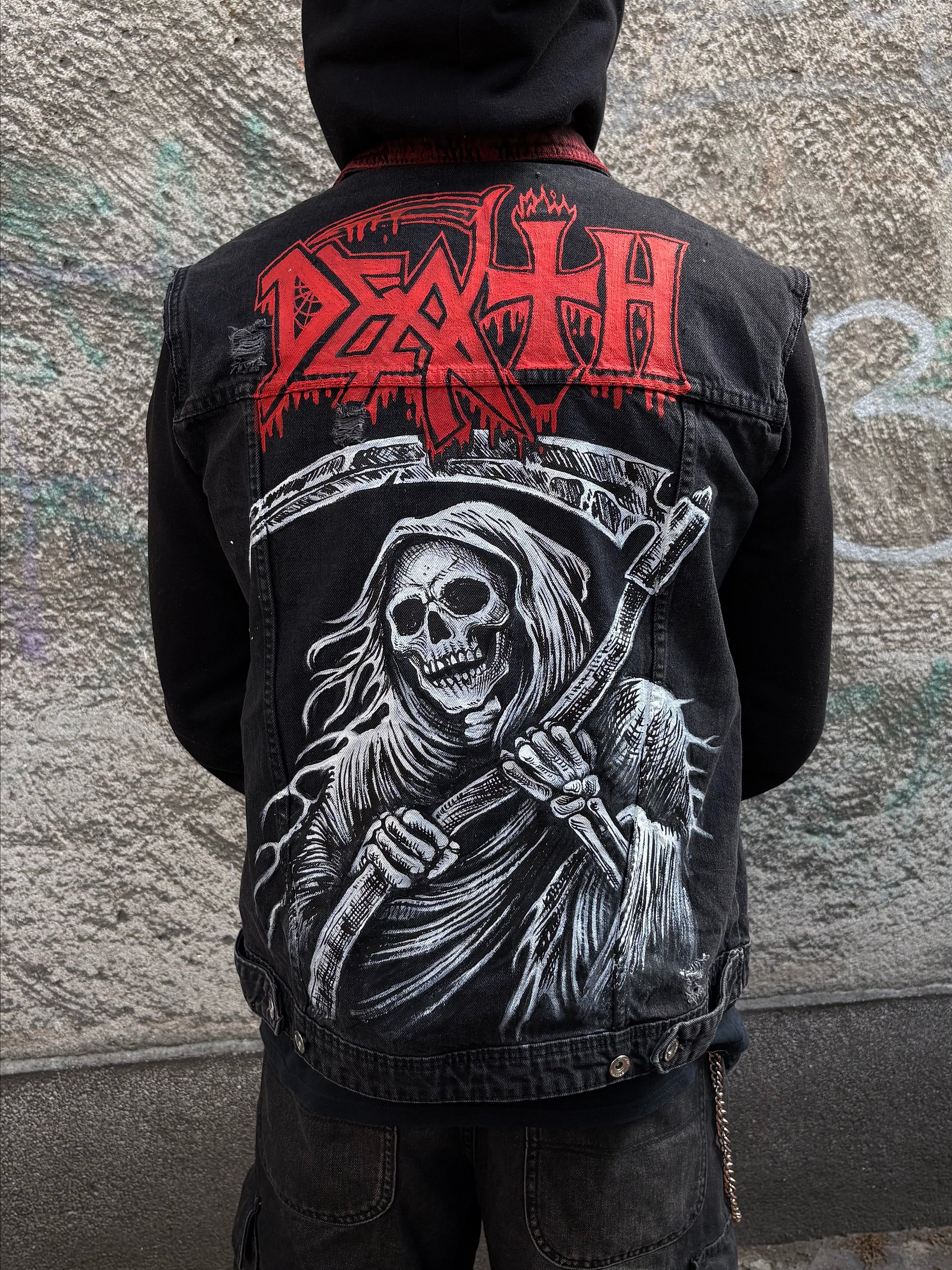 💀 Hand-Customized Old-School Death/Thrash Metal Battle Vest 💀 product image (3)