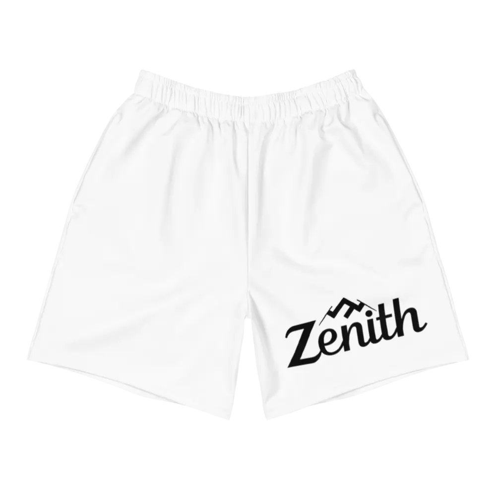 Zenith Unisex Athletic Long Shorts - Exclusive Peak Design, White, Eco-Friendly product image (3)