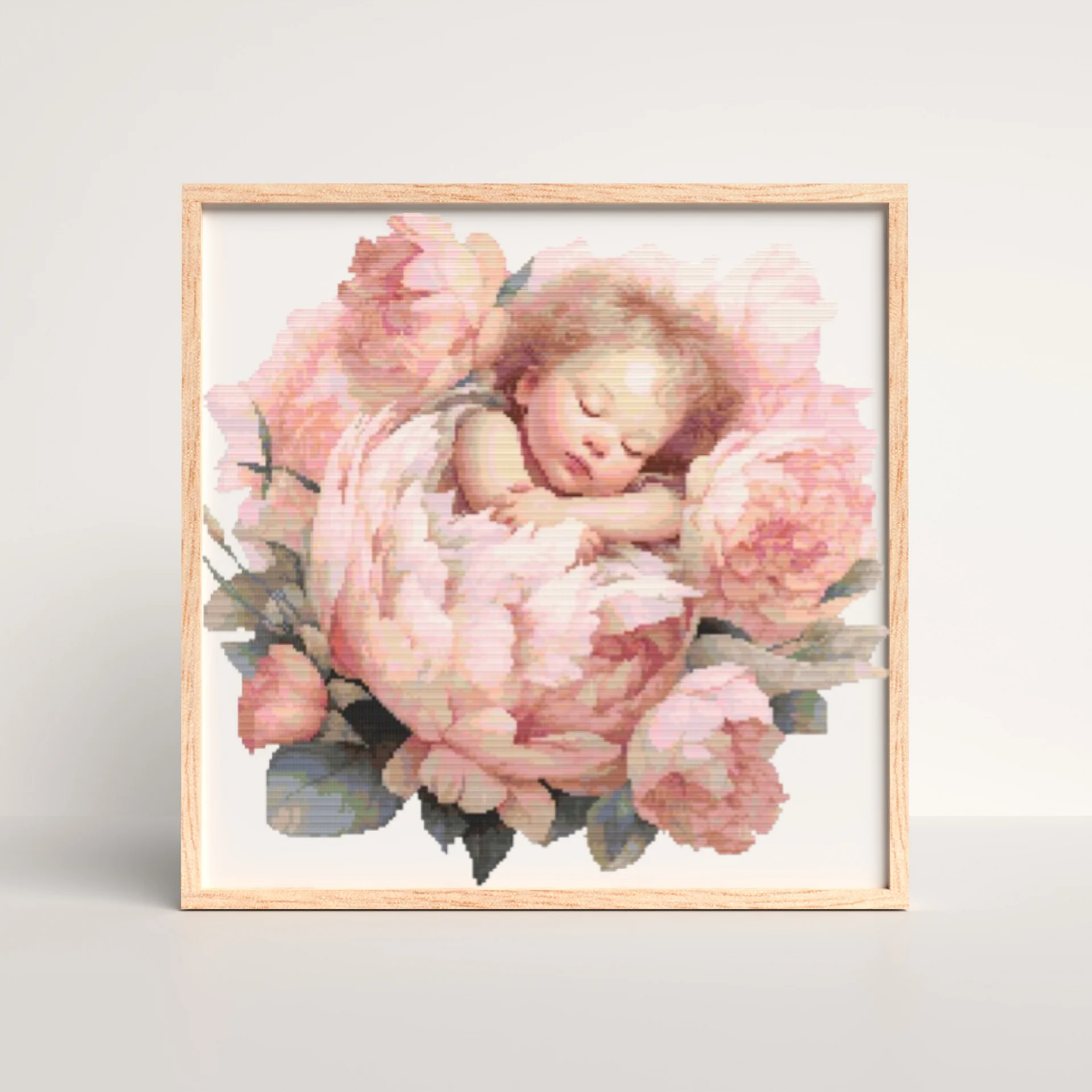 Baby Peony Angel Cross Stitch Pattern product image (5)