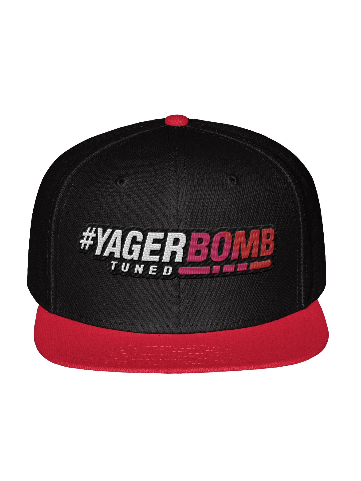 #YagerbombTuned Red/Black Flat Snapback product image (1)