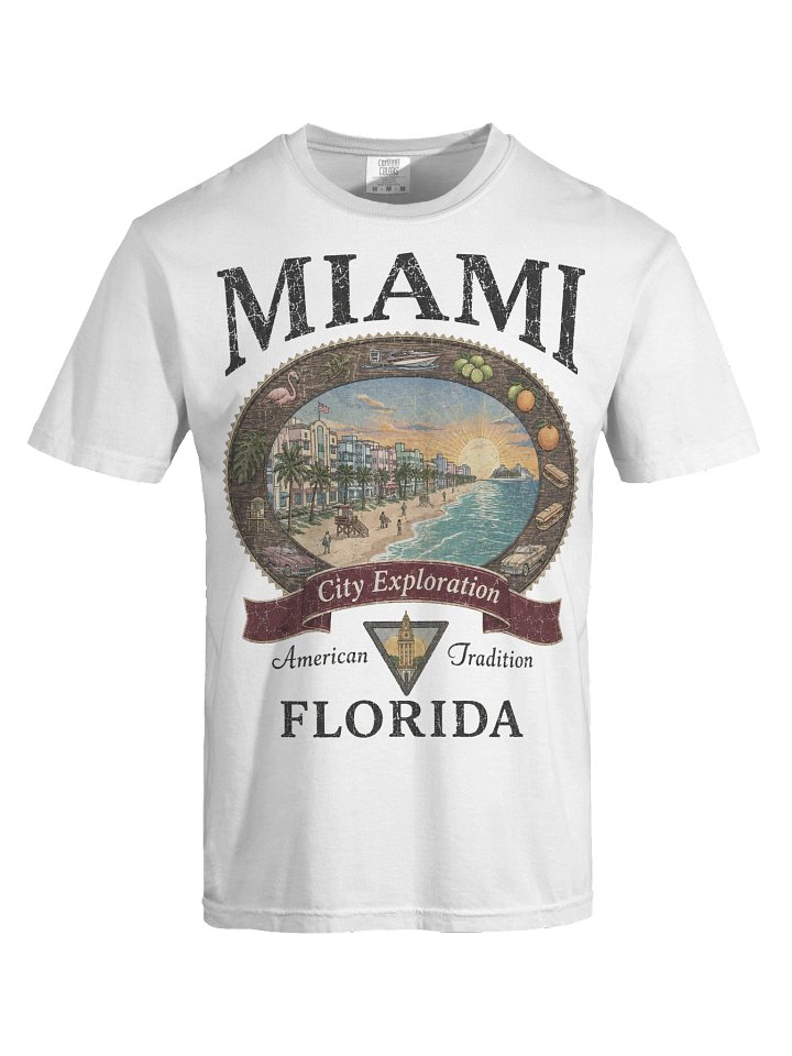 Vintage Miami Shirt, Florida Graphic Tee, Comfort Colors 1717 Beach Travel Souvenir T-Shirt product image (28)