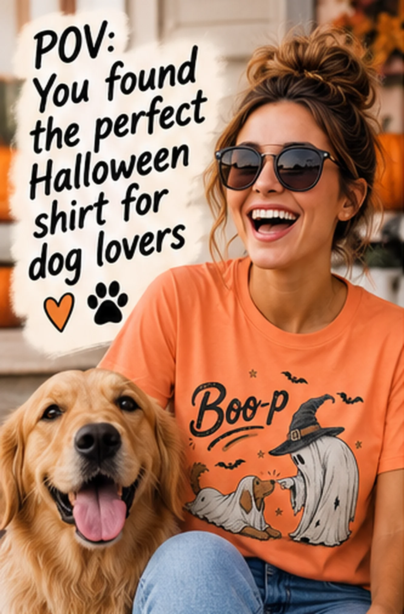 Boo-P Ghost Dog T-Shirt | Funny Halloween Dog Tee product image (3)