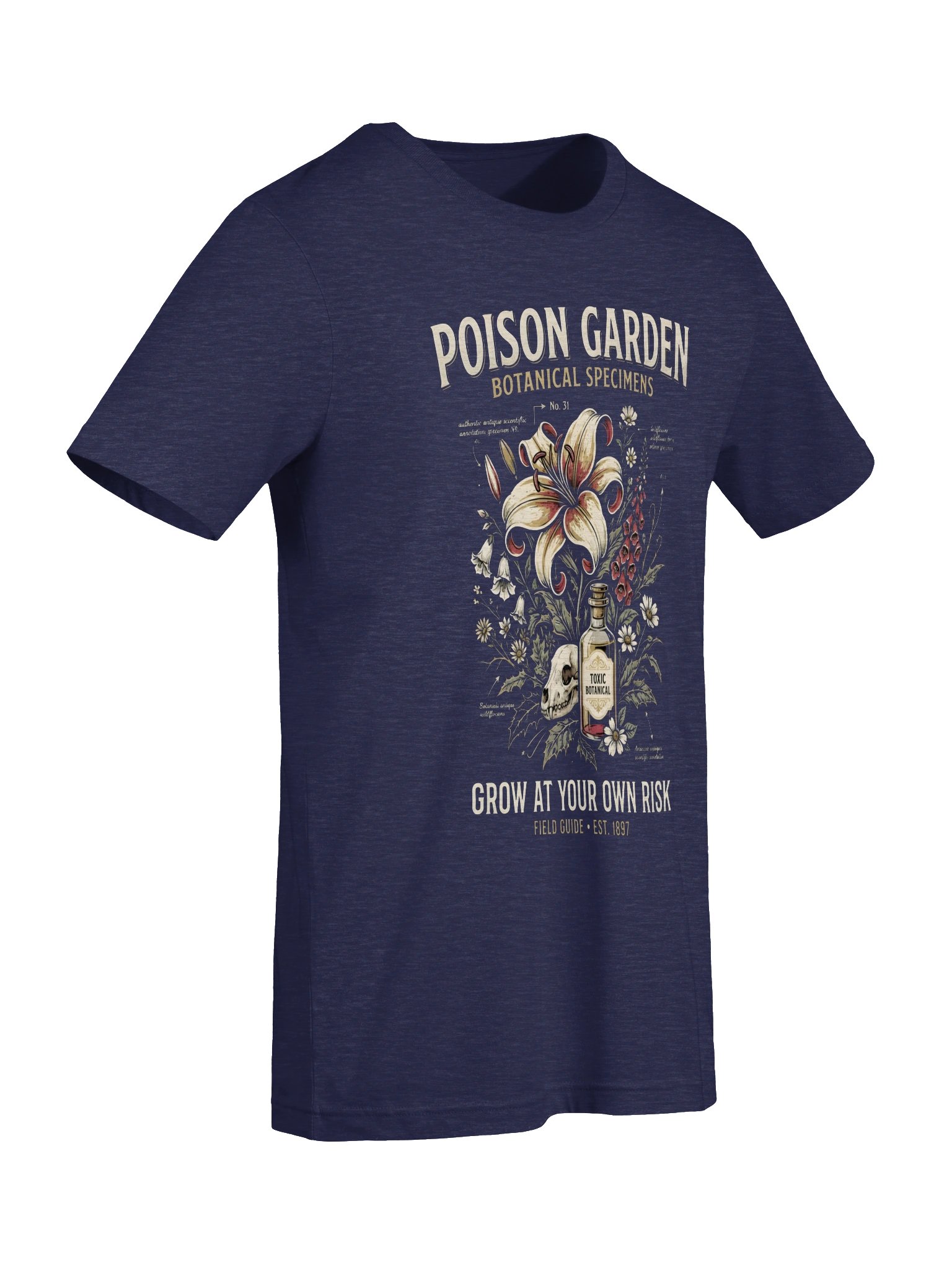 Poison Garden T-Shirt – Vintage Botanical Skull Graphic Tee, Gothic Poison Plant Shirt, Dark Academia Nature Apparel product image (57)
