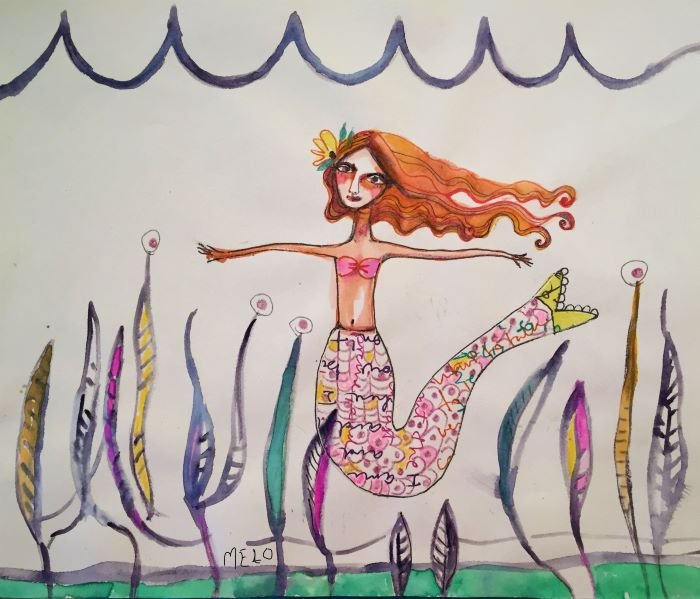 Redhead Mermaid PAINTING product image (1)