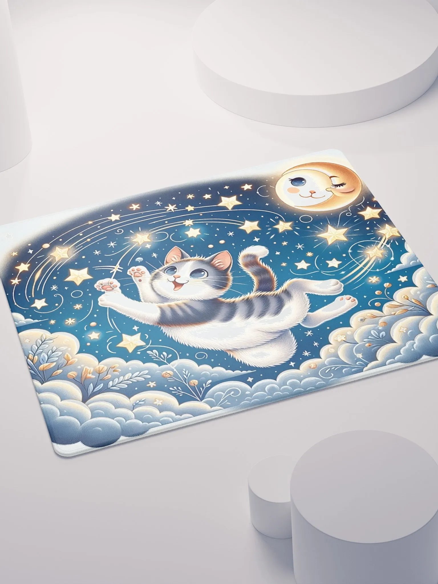 Gaming Mouse Pad: Moon and Stars Cat product image (4)