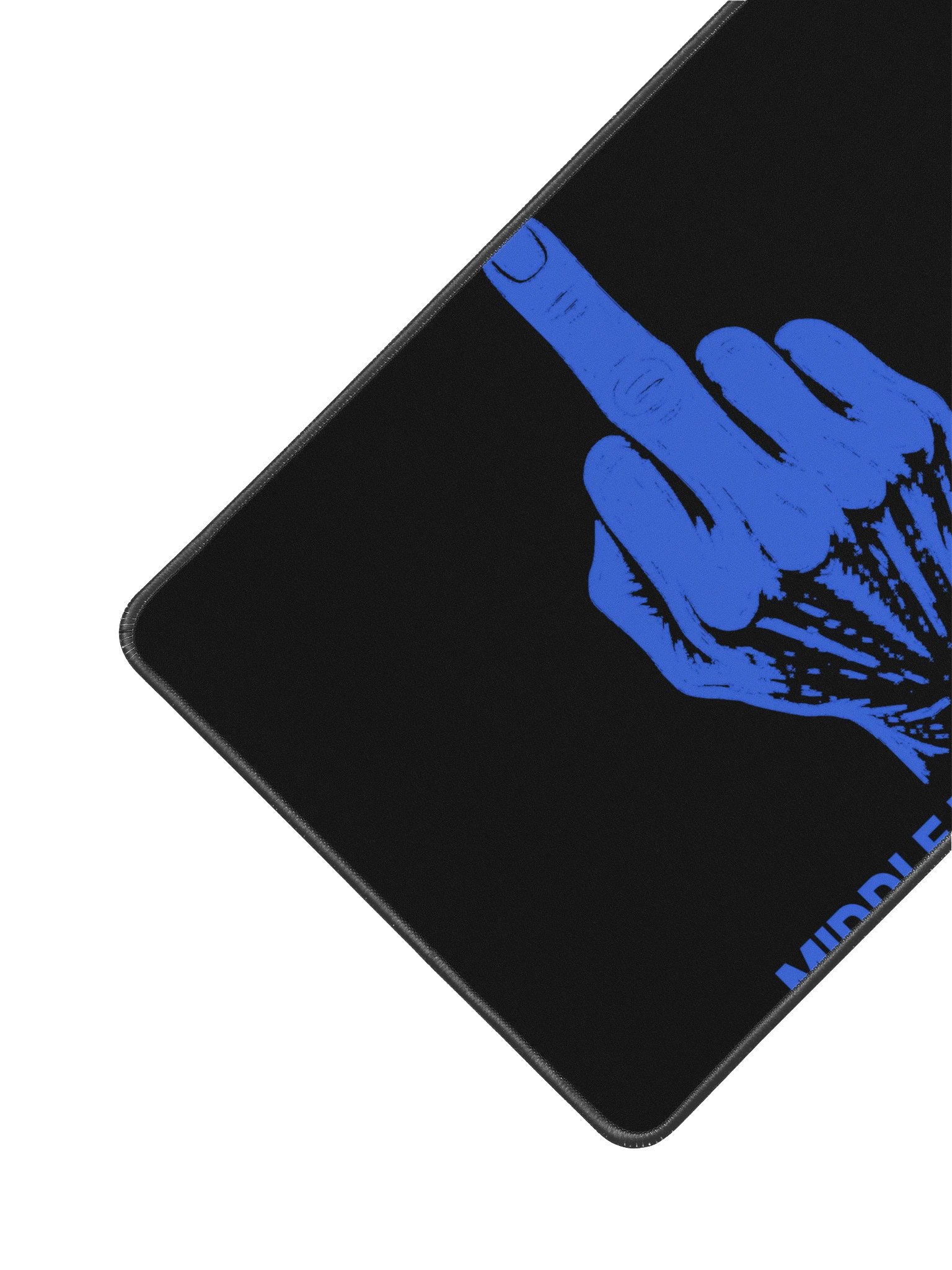 No ShopCo Middle Finger Desk Mat 12 x 18 - Royal Artwork - Black Background product image (2)