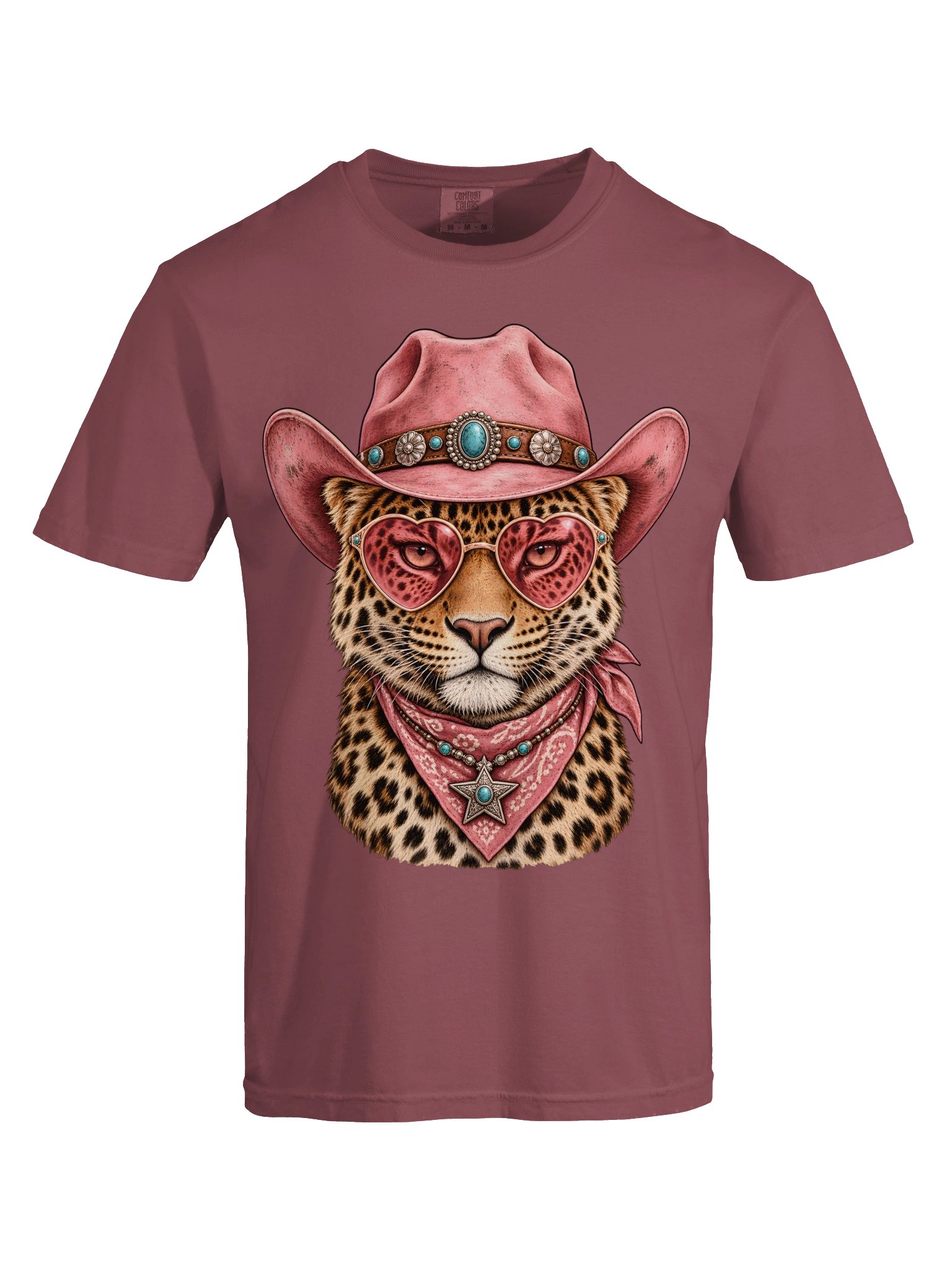 Pink Cowgirl Leopard with Heart Sunglasses Western Art product image (2)