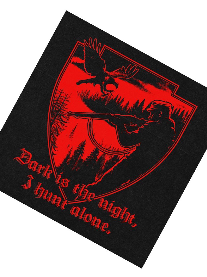 "I HUNT ALONE" STICKER RED product image (4)