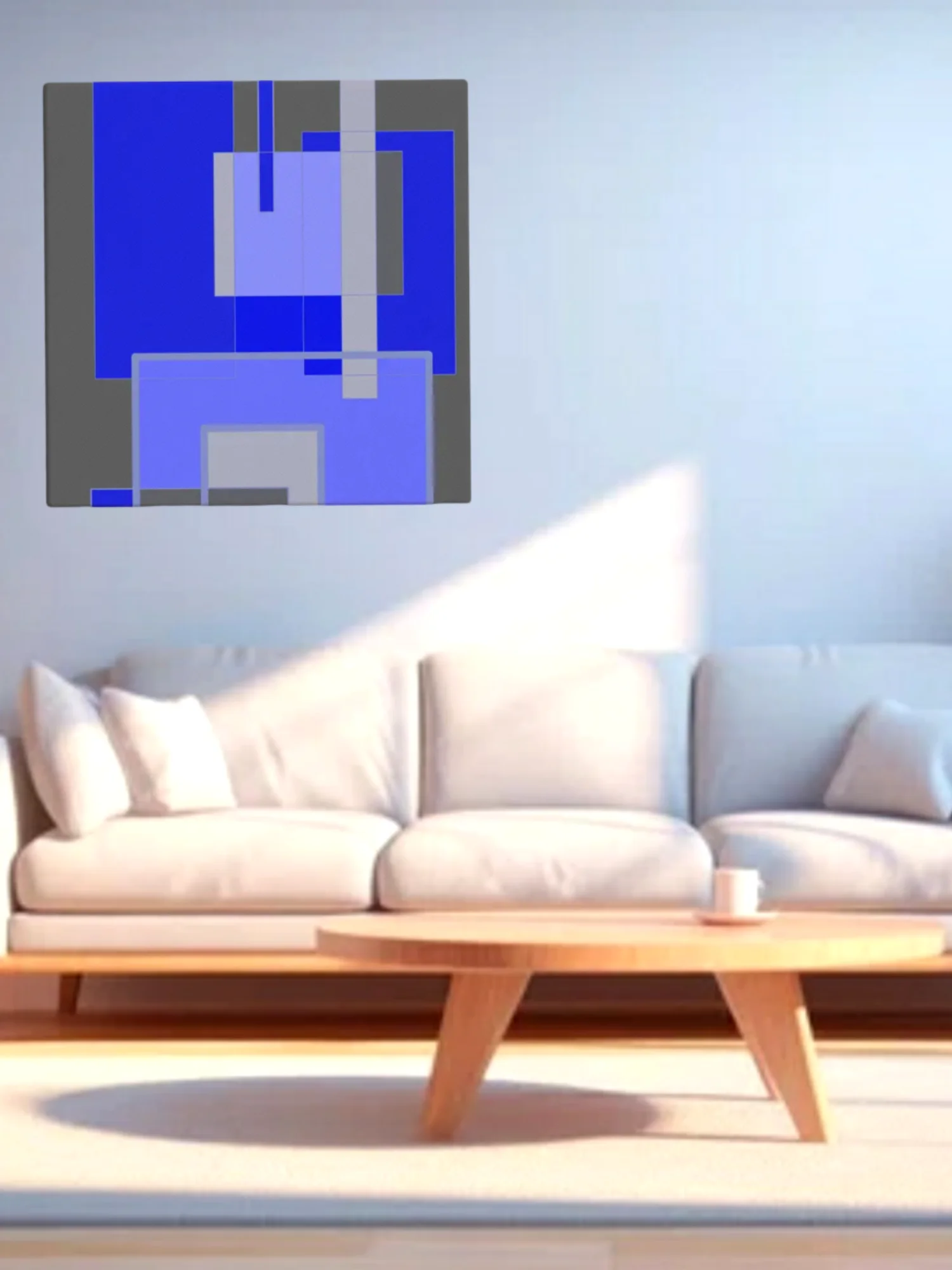 Blue & Gray Rectangle Geometric Abstract Artwork product image (20)