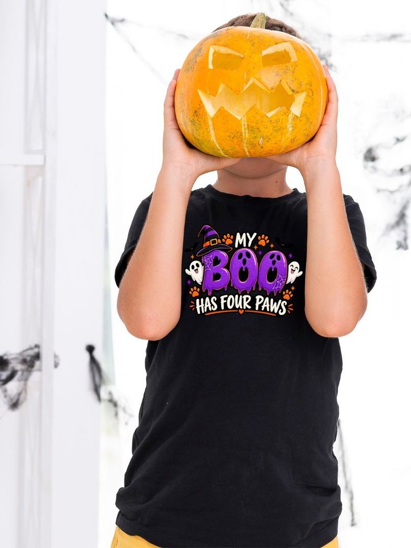 My Boo Has Paws Kids Halloween T-Shirt – Cute Dog Lover Spooky Tee product image (2)
