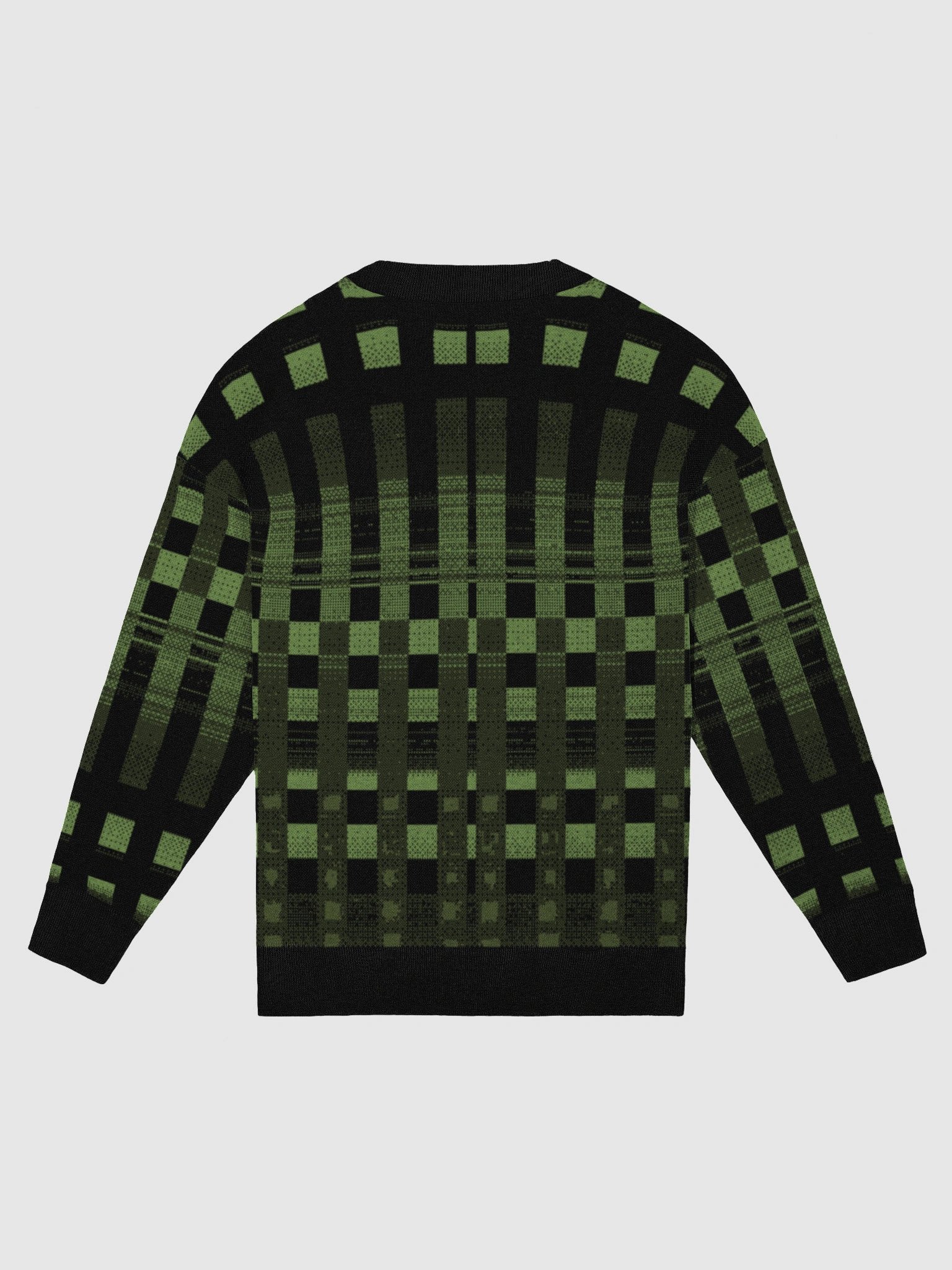 PIXEL GRID | KNITTED CREWNECK SWEATER – FOREST & MOSS GREEN product image (2)