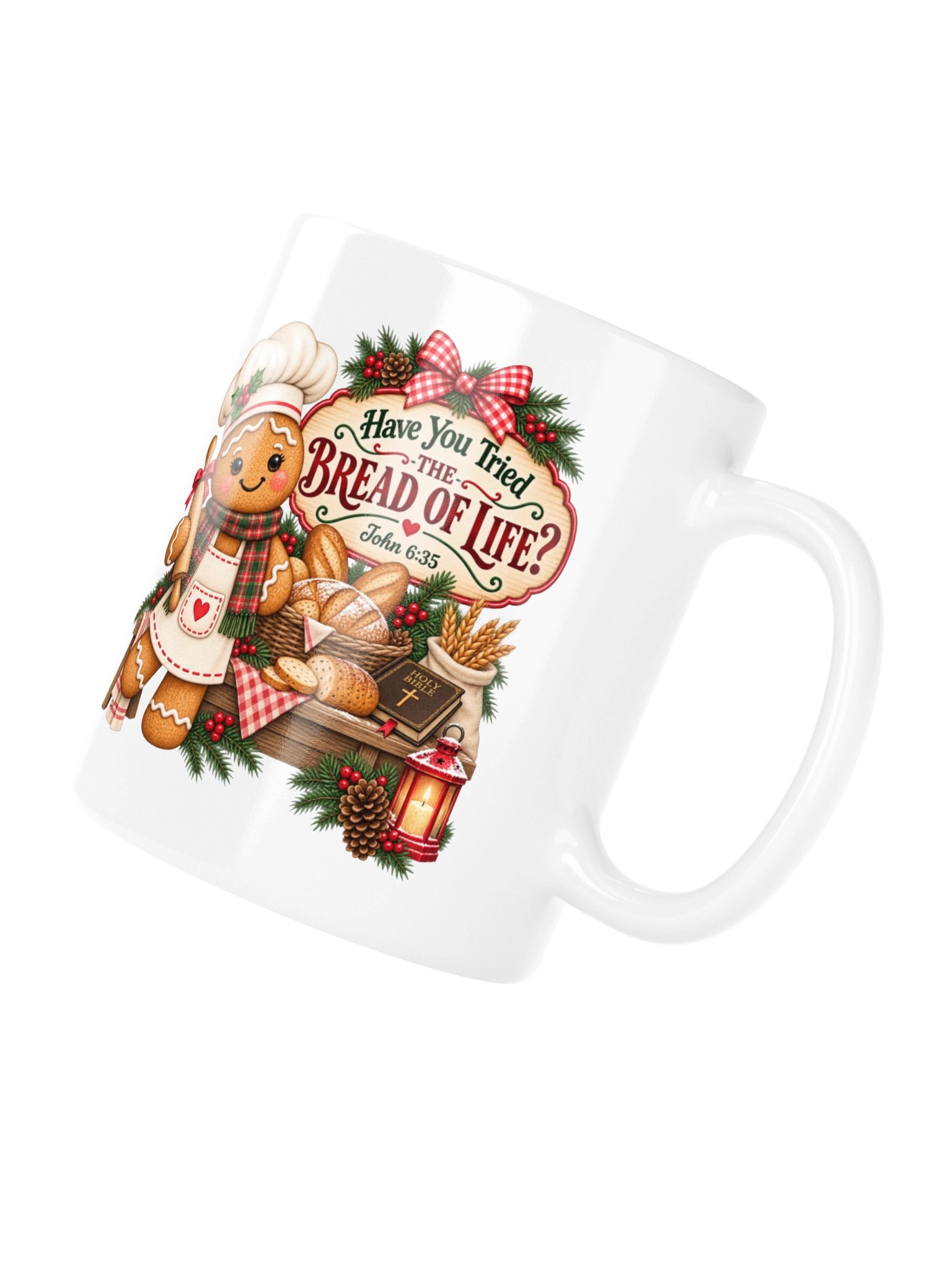 Bread of Life Christmas Mug | Cute Gingerbread Christian Coffee Mug | John 6:35 Faith Gift product image (6)