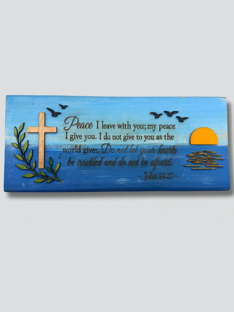 Christian-Faith Wood Sign - John 14:27 product image (1)