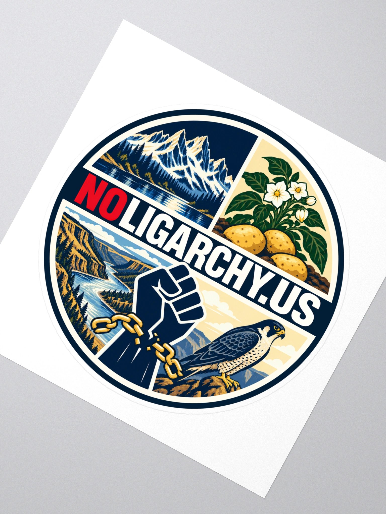 Idaho NOLIGARCHY.US sticker product image (2)