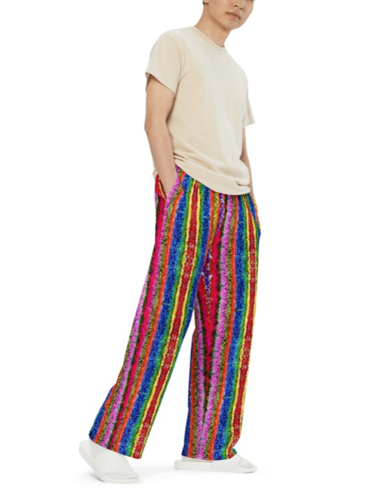 Boho colorful Stripes - Unisex Wide-Leg Pants product image (7)