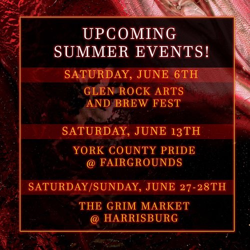 Sun's out, buns out! I'm back to peddle my wares for coin at an art market near you! 

🖤 Saturday, June 6th - Glen Rock Arts ...