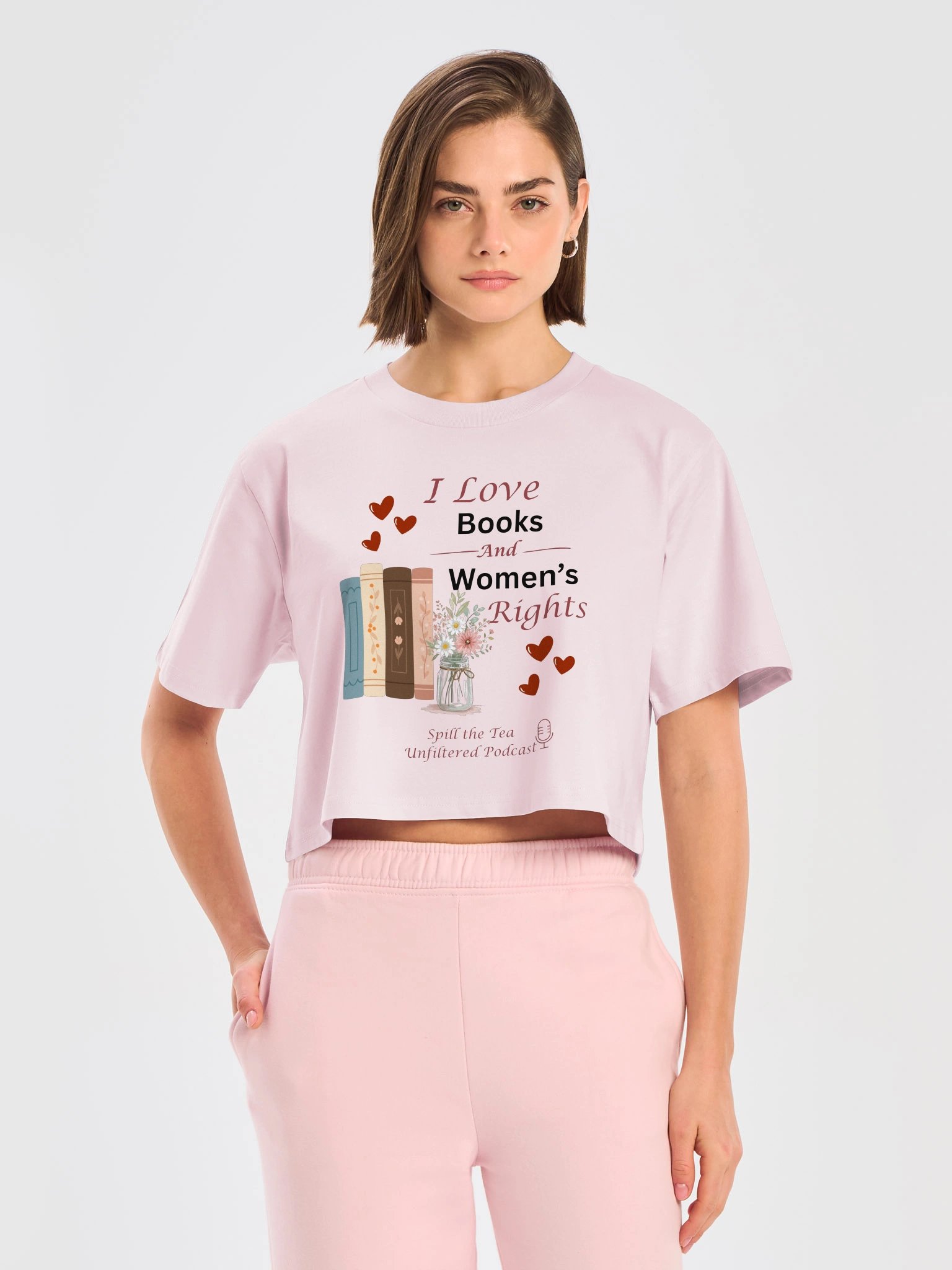I Love Books and Women’s Rights Crop Tee product image (21)
