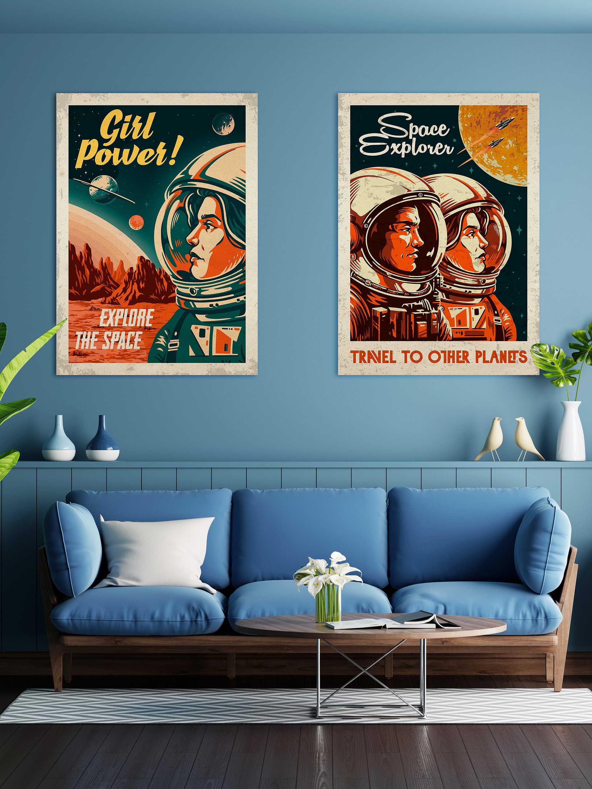 Girl Power! Explore the Space — Vintage space poster product image (2)