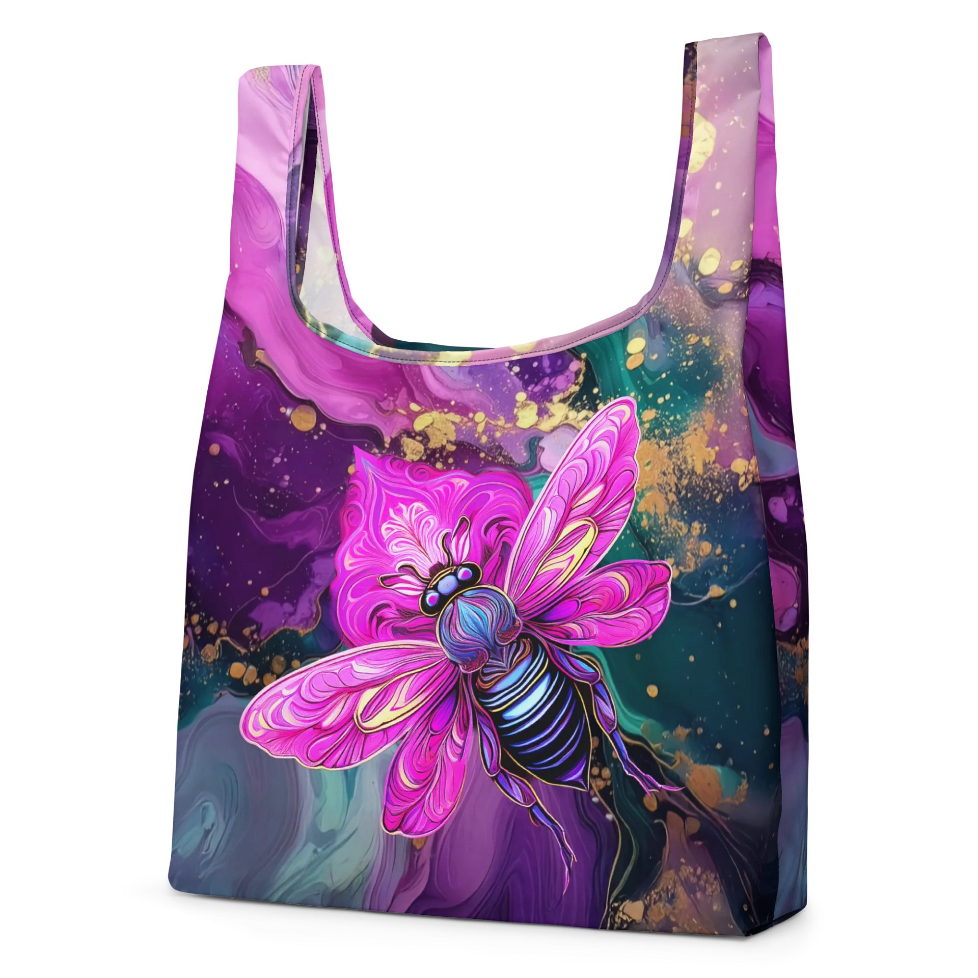 Vibrant Bee All-Over Print Shopping Bag product image (2)