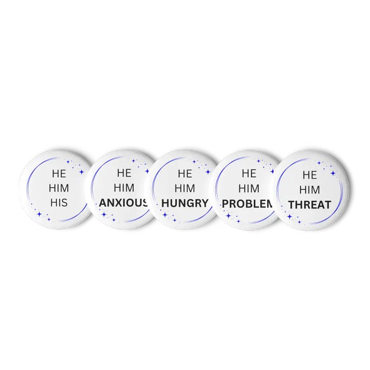 He/Him Pronoun Pins - White product image (3)